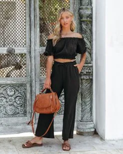 VINT-001 Mariela Cotton Pocketed Pants - Black - FINAL SALE