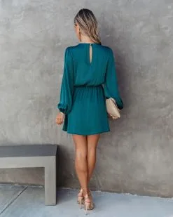 Marvie Front Pleat Mini Dress - Green - FINAL SALE -clothes Sales Marviefrontpleatminidressgreen43