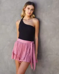 FORE-001 Maverick Ribbed One Shoulder Bodysuit - Black -clothes Sales MaverickRibbedOneShoulderBodysuit Black104991