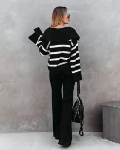 ENTR-001 Maxwell Striped Knit Pullover Sweater - Black - FINAL SALE -clothes Sales MaxwellStripedKnitPulloverSweaterBlack19