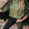 Million Dollar Smiles Knit Pullover Sweater - Olive - FINAL SALE