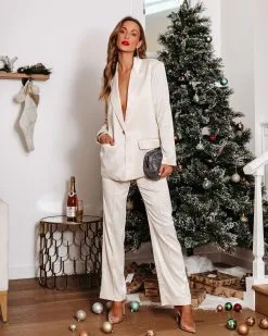 Missing Piece Pocketed Matte Satin Pants - Champagne - FINAL SALE