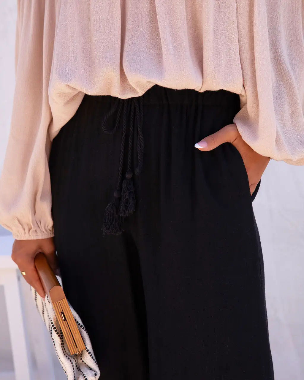 HEM-001 Moonlight Soul Pocketed Wide Leg Pants - Black - LAST CHANCE 4 HEM-001 Moonlight Soul Pocketed Wide Leg Pants - Black - LAST CHANCE - Image 4