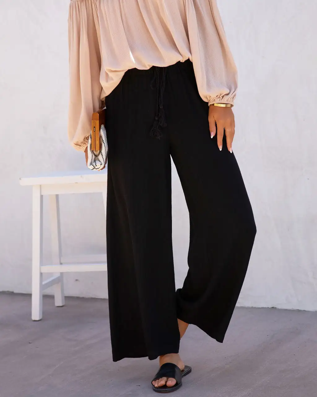 HEM-001 Moonlight Soul Pocketed Wide Leg Pants - Black - LAST CHANCE 5 HEM-001 Moonlight Soul Pocketed Wide Leg Pants - Black - LAST CHANCE - Image 5