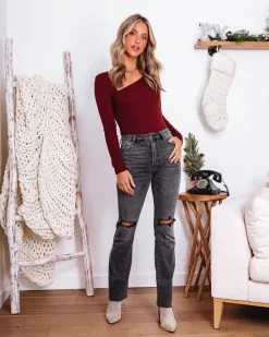 LUSH-001 My Own Muse Asymmetrical Neck Bodysuit - Chocolate - FINAL SALE 11 LUSH-001 My Own Muse Asymmetrical Neck Bodysuit - Chocolate - FINAL SALE -clothes Sales MyOwnMuseAsymmetricalNeckBodysuit Chocolate 1