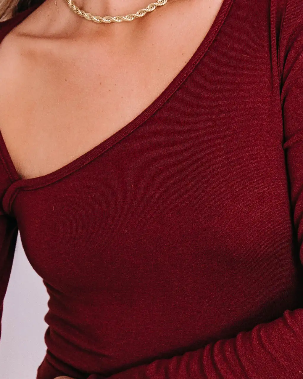 LUSH-001 My Own Muse Asymmetrical Neck Bodysuit - Chocolate - FINAL SALE 2 LUSH-001 My Own Muse Asymmetrical Neck Bodysuit - Chocolate - FINAL SALE - Image 2