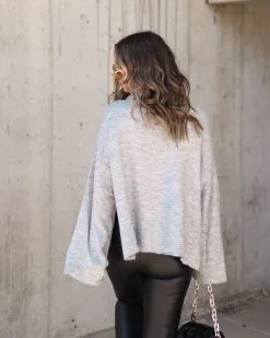 Unfinished Biz Knit Turtleneck Pullover Sweater - Heather Grey -clothes Sales Myproject 1 2022 10 11T101055.523