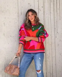 SEE -001 Girl From Rio Printed Knit Pullover Sweater - FINAL SALE