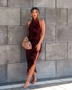 ACOA-001 Like Fine Wine Asymmetrical Halter Burnout Velvet Midi Dress - Burgundy - FINAL SALE -clothes Sales Myproject 1 2022 10 20T100224.333