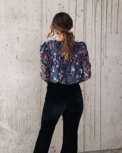 FATE-001 Kate Floral Burnout Velvet Bodysuit - FINAL SALE -clothes Sales Myproject 1 2022 10 20T133113.228