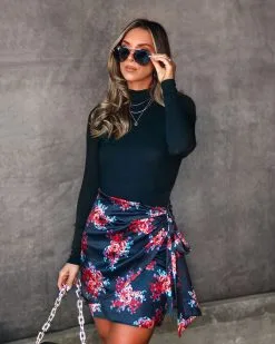 DEE-001 Willow Floral Satin Mini Skirt - FINAL SALE