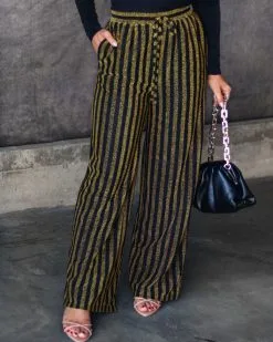 DEE-001 Wynona Pocketed Stripe Metallic Pants - Black/Gold - FINAL SALE -clothes Sales Myproject 1 2022 11 24T235423.622