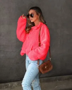 Octavia Pocketed Half Zip Fleece - Coral - FINAL SALE -clothes Sales Myproject 1 2022 12 02T114514.196