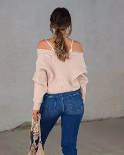 Very Impressed Knit Off The Shoulder Sweater - Oatmeal - FINAL SALE -clothes Sales Myproject 1 2022 12 22T071913.894
