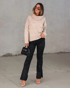 Coffee Chats Turtleneck Sweater - Taupe - SALE -clothes Sales Myproject 1 2022 12 30T121413.078