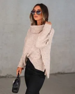 Coffee Chats Turtleneck Sweater - Taupe - SALE -clothes Sales Myproject 1 2022 12 30T121428.919