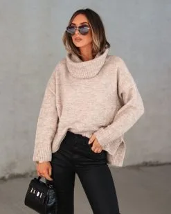 Coffee Chats Turtleneck Sweater - Taupe - SALE -clothes Sales Myproject 1 2022 12 30T121435.796