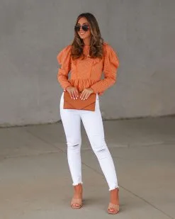 Dustin Eyelet Ruffle Puff Sleeve Top - Light Terracotta - SALE 7 Dustin Eyelet Ruffle Puff Sleeve Top - Light Terracotta - SALE -clothes Sales Myproject 1 2023 01 16T211531.729