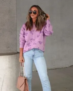 Be My Butterfly Knit Sweater - Lavender - SALE