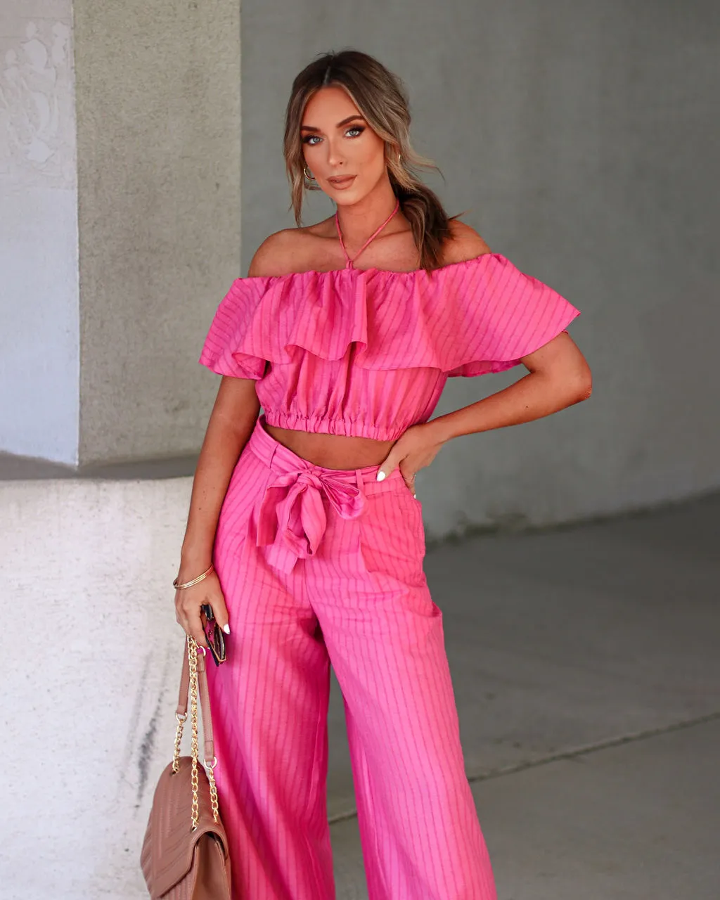 EMOR-001 Taiba Pocketed Wide Leg Pants - Rose - SALE 5 EMOR-001 Taiba Pocketed Wide Leg Pants - Rose - SALE - Image 5