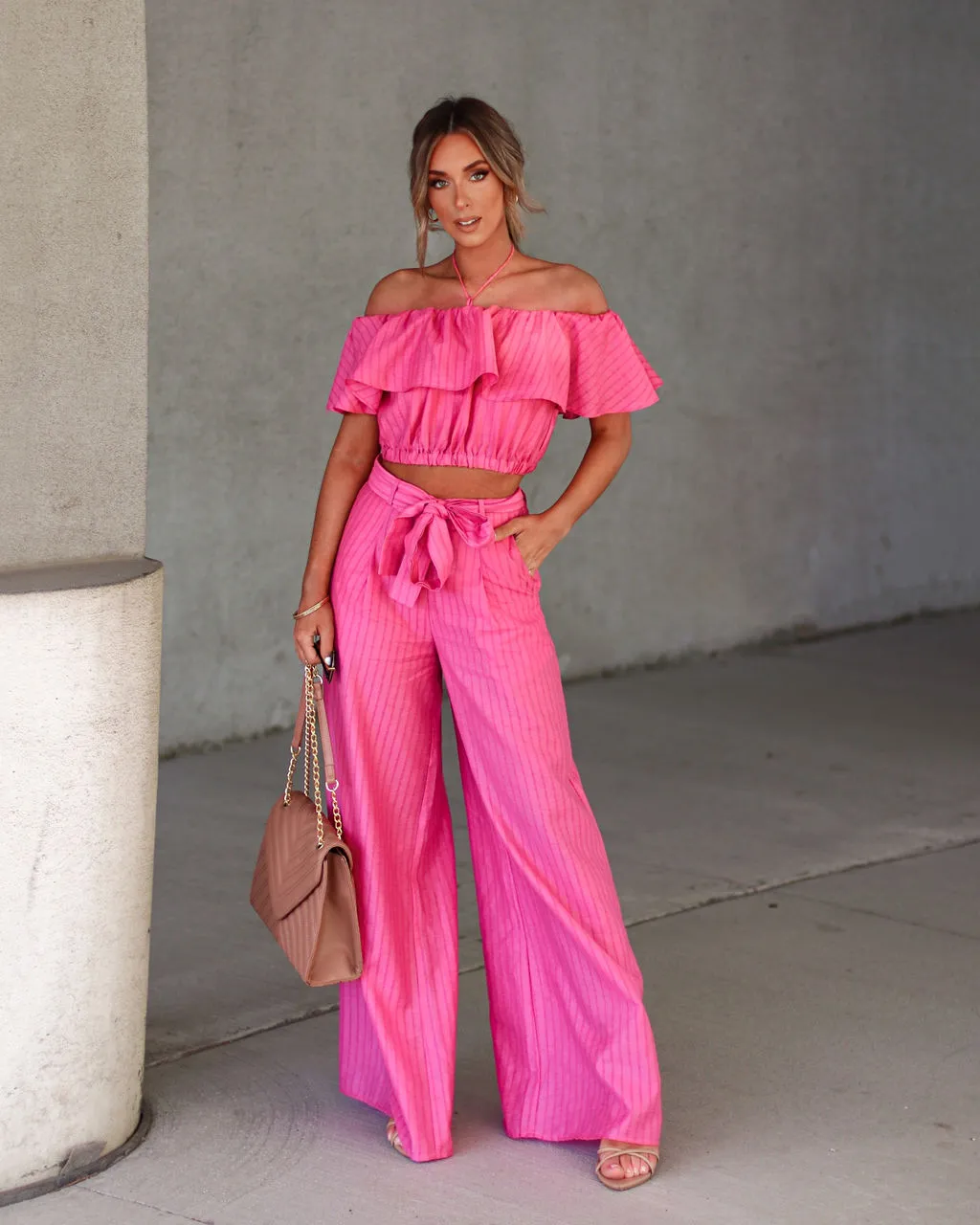EMOR-001 Taiba Pocketed Wide Leg Pants - Rose - SALE 1 EMOR-001 Taiba Pocketed Wide Leg Pants - Rose - SALE