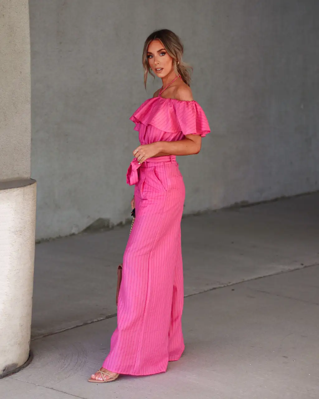 EMOR-001 Taiba Pocketed Wide Leg Pants - Rose - SALE 3 EMOR-001 Taiba Pocketed Wide Leg Pants - Rose - SALE - Image 3