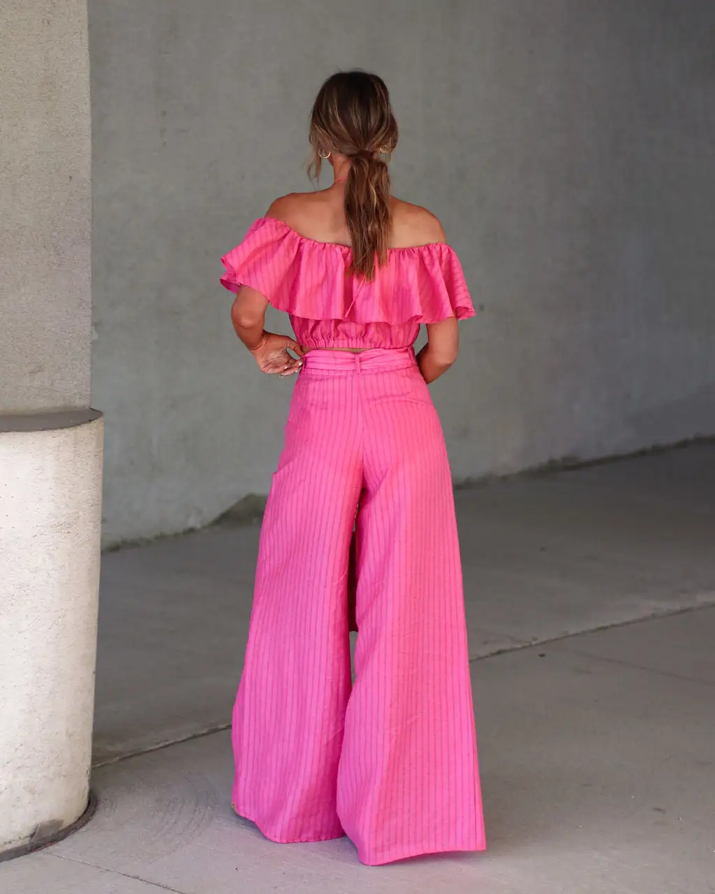 EMOR-001 Taiba Pocketed Wide Leg Pants - Rose - SALE 4 EMOR-001 Taiba Pocketed Wide Leg Pants - Rose - SALE - Image 4