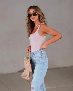 DRES-001 Vanessa Square Neck Bodysuit - Light Grey - SALE