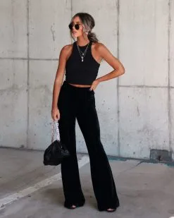 SALT-001 Amani High Rise Velvet Flare Pants - Black - FINAL SALE -clothes Sales Myproject 1 57