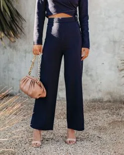 ALL-001 Nadia Wide Leg Knit Pants - Navy - FINAL SALE -clothes Sales NADIATWOPIECENAVY 8