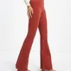 NEWB-001 Sophie High Rise Bell Bottom Corduroy Pants - Brick - FINAL SALE