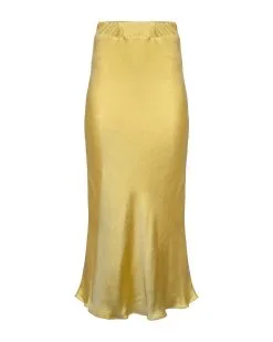 ENDL-001 Naya Satin Midi Skirt - Yellow - FINAL SALE -clothes Sales NayaSatinMidiSkirt Yellow