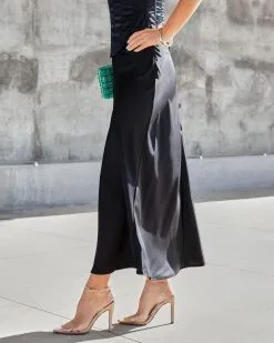 OLIV-001 Parker Satin Midi Skirt - Black - FINAL SALE -clothes Sales NeverImpossibleSatinStraplessCorsetTop Black ParkerSatinMaxiSkirt Black 42 18ce6e3c 278b 4f6e b2ee e280a5ea7b3e