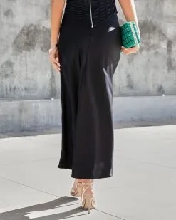 OLIV-001 Parker Satin Midi Skirt - Black - FINAL SALE -clothes Sales NeverImpossibleSatinStraplessCorsetTop Black ParkerSatinMaxiSkirt Black 69 023449c8 ea71 4938 b4dc d096661114b8