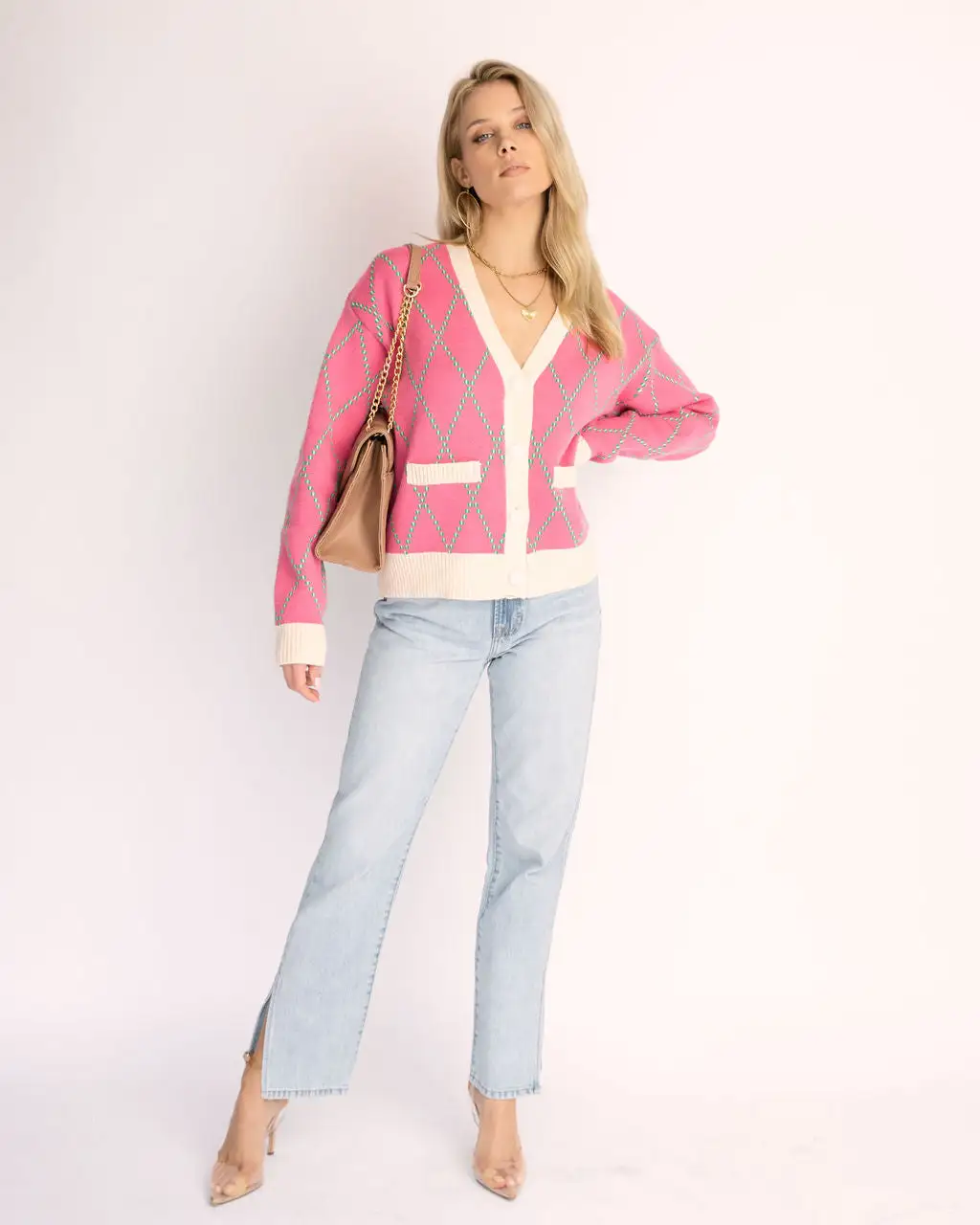 Nicola Knit Cardigan - Pink - FINAL SALE 3 Nicola Knit Cardigan - Pink - FINAL SALE - Image 3