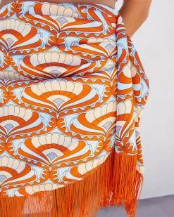 ACOA-001 Nile Satin Printed Fringe Hem Mini Skirt -clothes Sales NileSatinPrintedHalterCropTopNileSatinPrintedFringeHemMiniSkirt110369