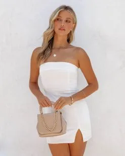 No Shame Cotton Strapless Mini Dress - White - FINAL SALE -clothes Sales NoShameCottonStraplessMiniDressWhite79