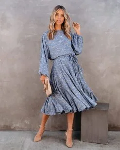 Nothing But Blue Skies Floral Rope Tie Midi Dress - FINAL SALE 15 Nothing But Blue Skies Floral Rope Tie Midi Dress - FINAL SALE -clothes Sales NothingButBlueSkiesFloralRopeTieMidiDress 49