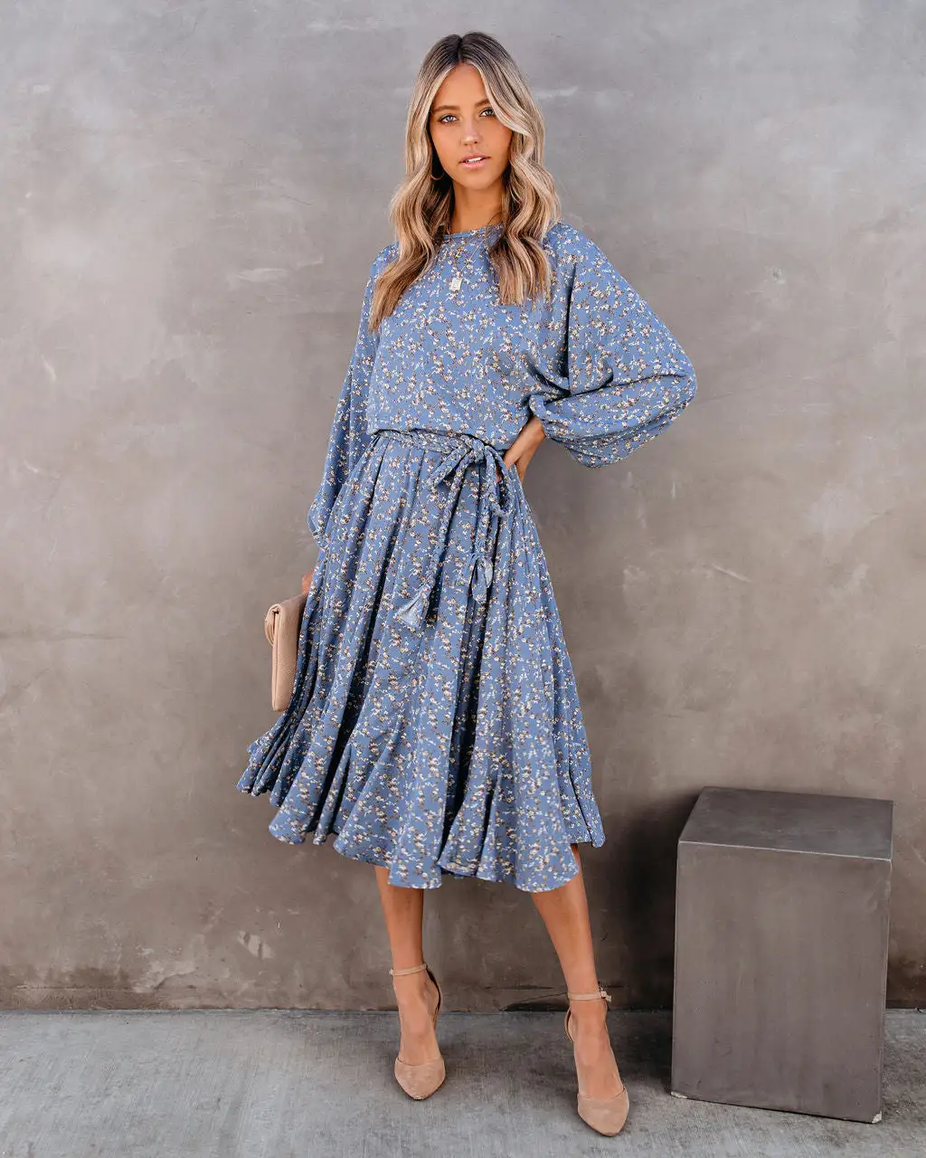 Nothing But Blue Skies Floral Rope Tie Midi Dress - FINAL SALE 1 Nothing But Blue Skies Floral Rope Tie Midi Dress - FINAL SALE