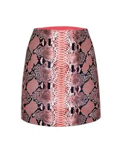 ENDL-001 Nyomi Snake Print Embossed Mini Skirt - FINAL SALE -clothes Sales NyomiSnakePrintEmbossedMiniSkirt