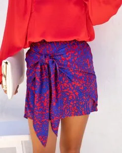 TYCH-001 Ocean Reef Front Tie Mini Skirt - FINAL SALE