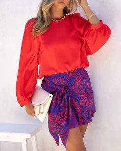 TYCH-001 Ocean Reef Front Tie Mini Skirt - FINAL SALE -clothes Sales OceanReedFrontTieMiniSkirt113