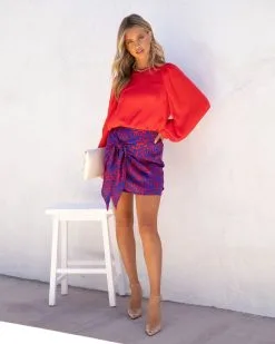 TYCH-001 Ocean Reef Front Tie Mini Skirt - FINAL SALE -clothes Sales OceanReedFrontTieMiniSkirt49