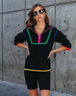 On Another Level Knit Half Zip Pullover Sweater - Black - FINAL SALE -clothes Sales OnAnotherLevelKnitHalfZipPulloverSweater Black 9