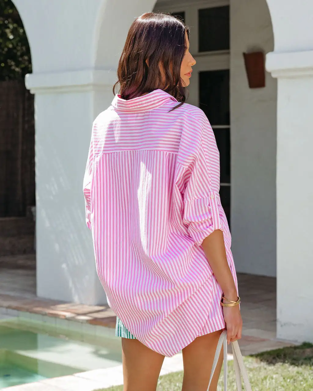 Oxford Cotton Button Down Shirt - Pink - FINAL SALE 2 Oxford Cotton Button Down Shirt - Pink - FINAL SALE - Image 2