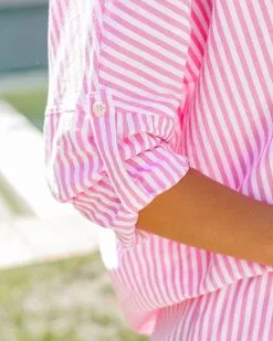 Oxford Cotton Button Down Shirt - Pink - FINAL SALE 12 Oxford Cotton Button Down Shirt - Pink - FINAL SALE -clothes Sales OxfordCottonPinkGreen172