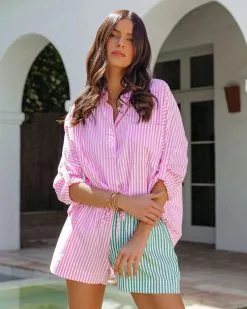 Oxford Cotton Button Down Shirt - Pink - FINAL SALE