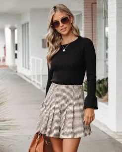 HYFV-001 Oxford Plaid Pleated Mini Skirt - FINAL SALE -clothes Sales OxfordPlaidPleatedMiniSkirt129