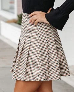 HYFV-001 Oxford Plaid Pleated Mini Skirt - FINAL SALE -clothes Sales OxfordPlaidPleatedMiniSkirt24