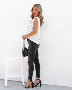 SALT-001 Perfection Padded Polka Dot Blouse - FINAL SALE -clothes Sales PerfectionPaddedPolkaDotBlouse25